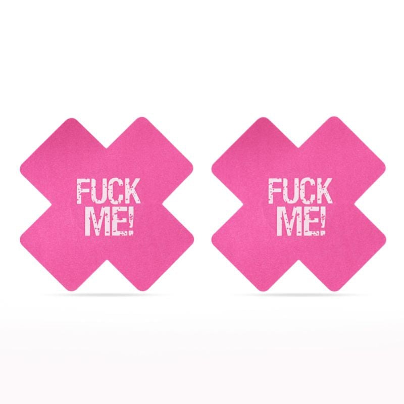 FUCK ME Cross Pattern Nipple Pasties Twin Pack A$8.26 Fast shipping