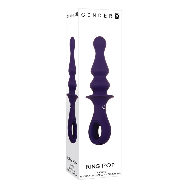 Gender X RING POP - Dark Blue 15.2 cm USB Rechargeable Vibrating Anal Plug