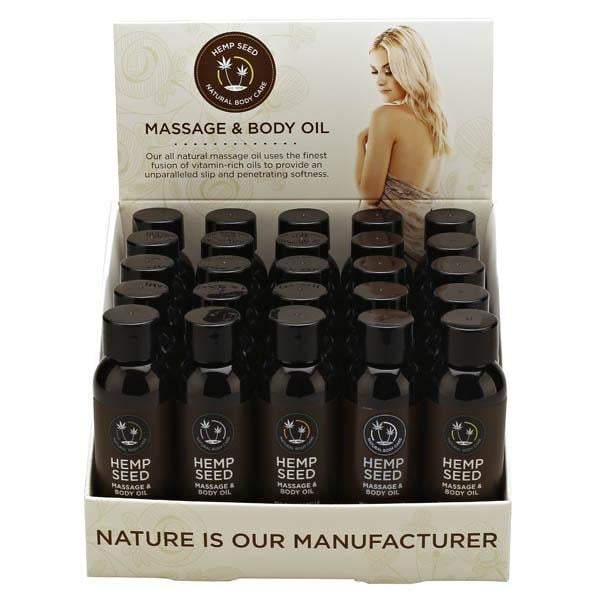 Hemp Seed Massage & Body Oil - Scented Massage Oils - Counter Display of 25 x 59