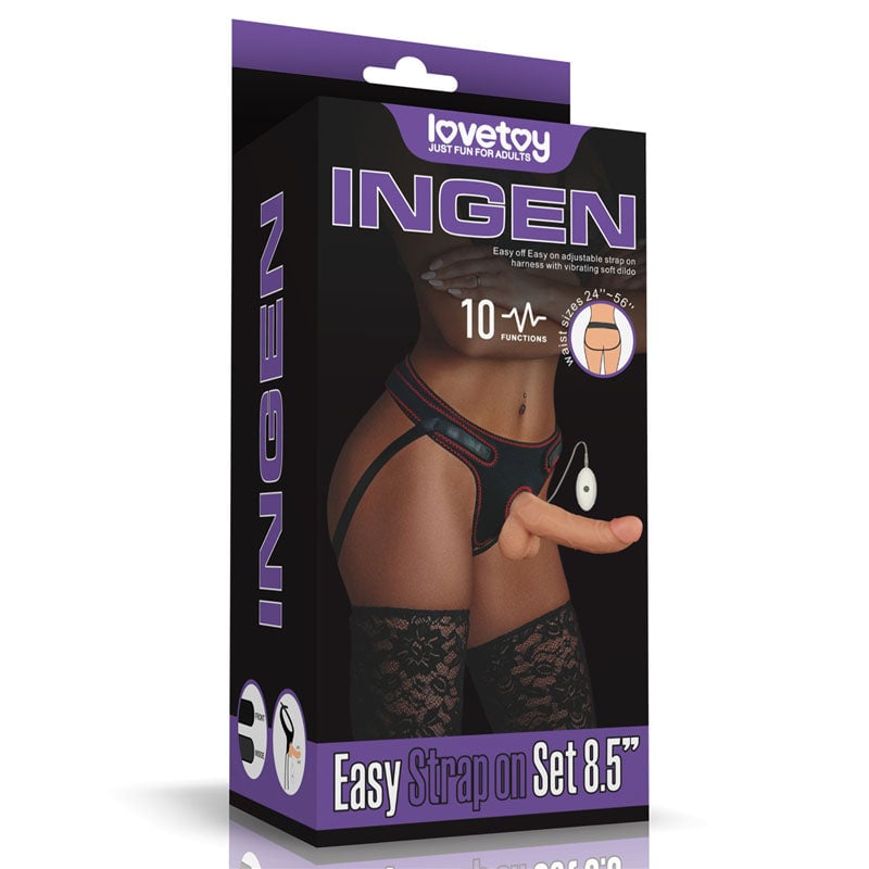 Ingen Vibrating Easy Strap-On Set - Flesh 21.6 cm (8.5’’) Vibrating Strap-On