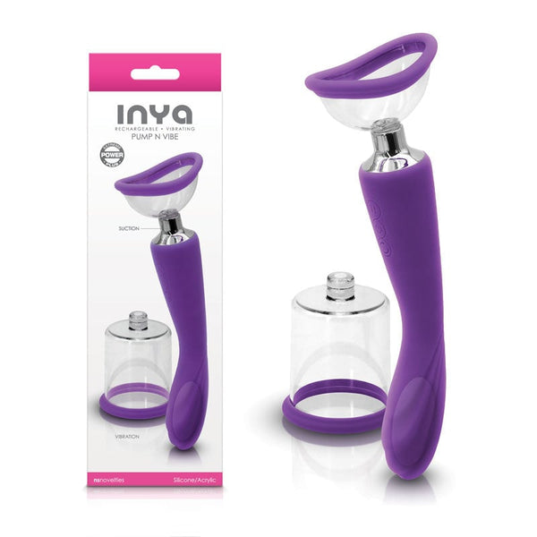 Inya Pump and Vibe - Purple - Purple USB Rechargeable 2-in-1 Pump and Vibrator