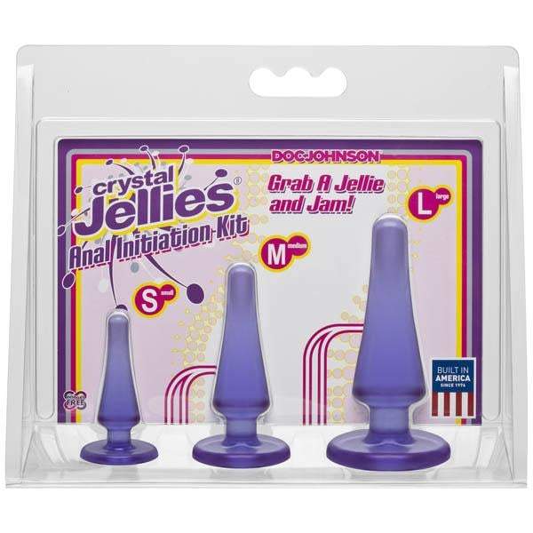 Doc Johnson Crystal Jellies Anal Initiation Kit - Purple Butt Plugs - Set of 3