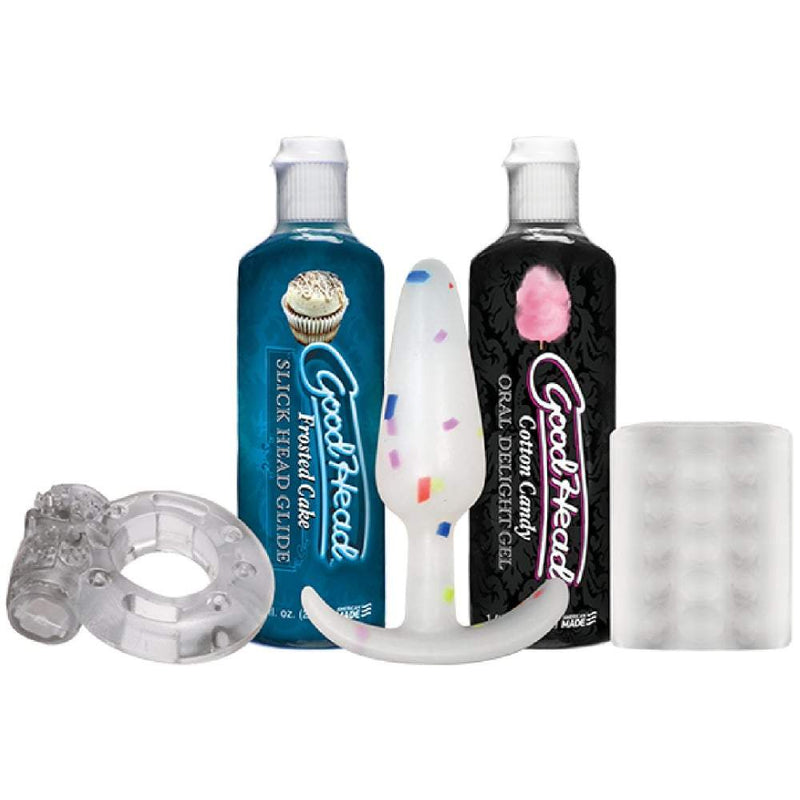 Doc Johnson Good Head Party Pack - 5 Piece Kit Stroker Plug and Cockring A$53.95