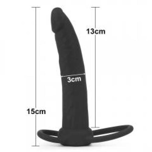 Lovetoy Anal Indulgence Collection Silicone Fantasy Double Prober - Black 15.2