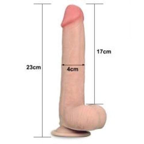 Lovetoy Sliding Skin Dual Layer Dong - Flesh 23 cm (9’’) Dong with Flexible Skin