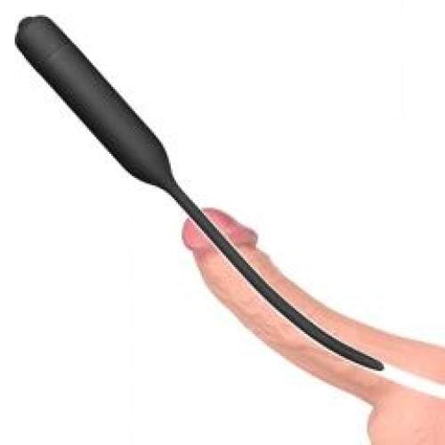 Lovetoy Ultimate Silicone Vibrating Urethral Dilator - Black Vibrating Urethral