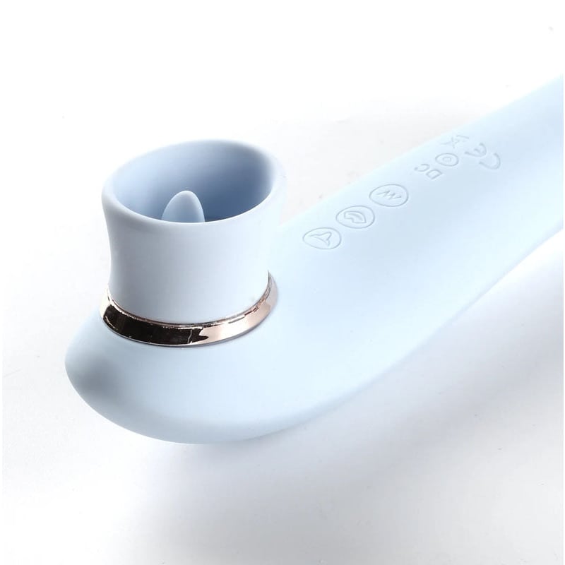 Maia Destiny - Blue USB Rechargeable Suction Fluttering Tongue Vibrator Wand