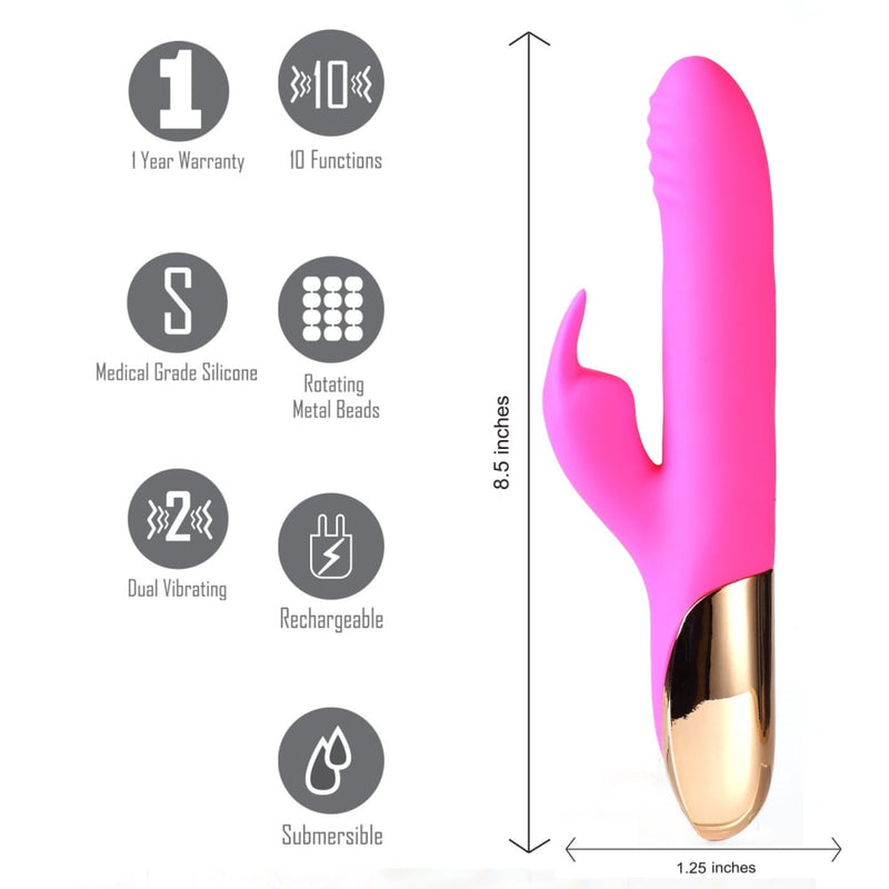 Maia Dream - Pink 21.6 cm USB Rechargeable Rabbit Vibrator A$96.53 Fast shipping