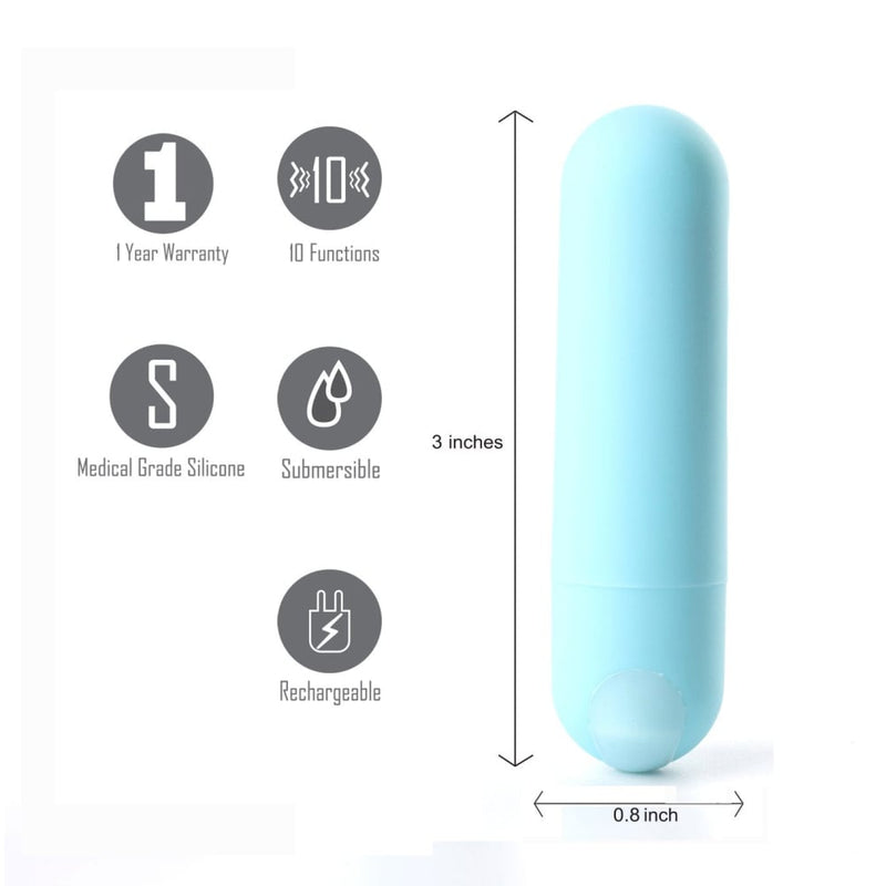 Maia Jessi - Teal Blue 7.6 cm USB Rechargeable Bullet A$37.93 Fast shipping
