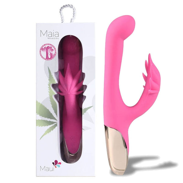 Maia Maui 420 - Pink 21.6 cm USB Rechargeable Rabbit Vibrator A$83.23 Fast
