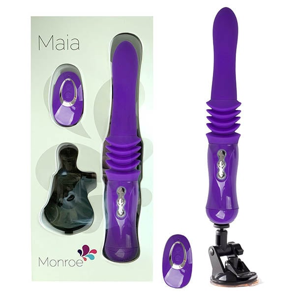 Maia Monroe - Purple 38 cm USB Rechargeable Thrusting Vibrator A$186 Fast