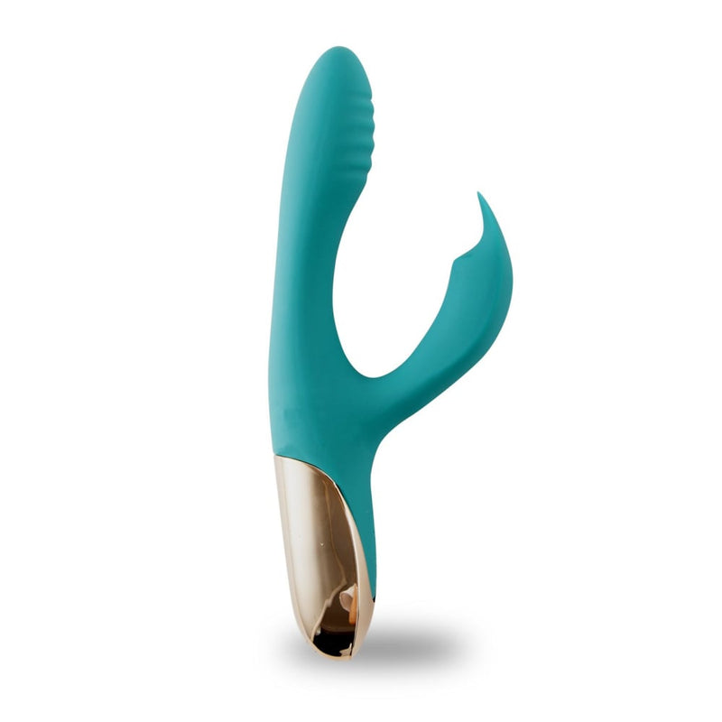 Maia Skyler - Green 21.6 cm USB Rechargeable Bendable Rabbit Vibrator A$94.88