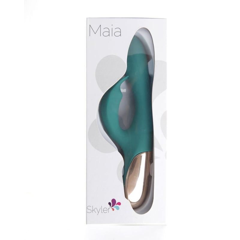 Maia Skyler - Green 21.6 cm USB Rechargeable Bendable Rabbit Vibrator A$94.88