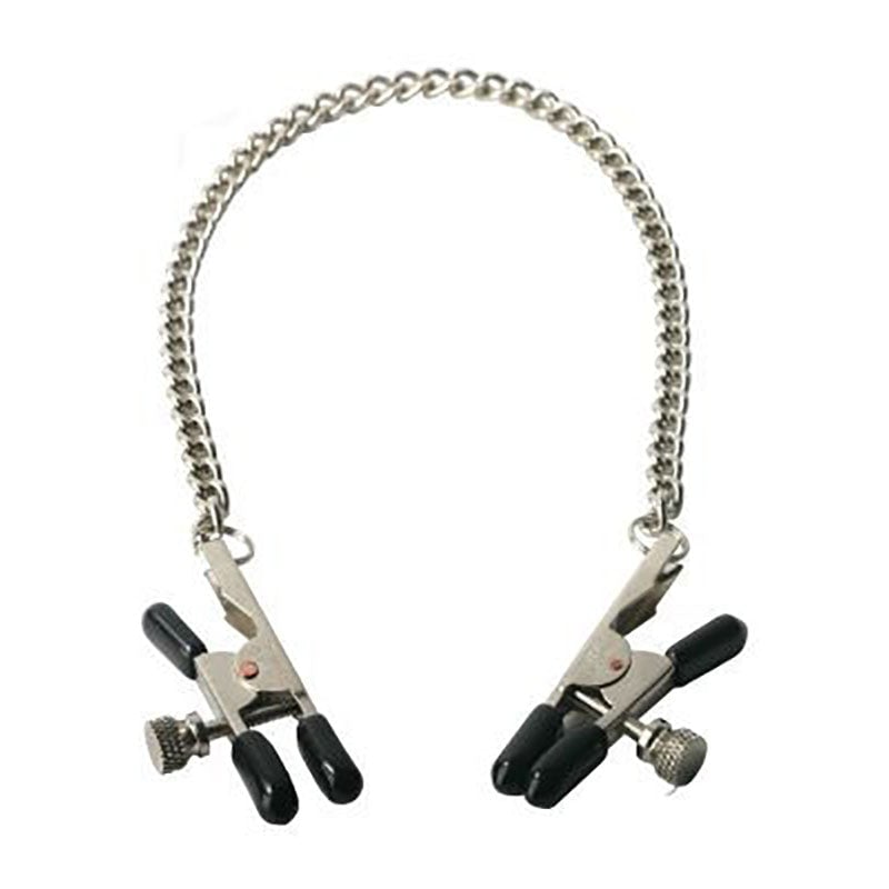 Master Series Ox Bull Nose Nipple Clamps - Metal Nipple Clamps with Chain