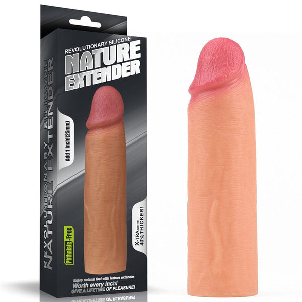 Nature Extender 1’’ Silicone Sleeve - Flesh 2.5 cm Penis Extender Sleeve A$38.44