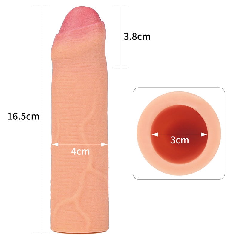 Nature Extender 1’’ Silicone Uncut Sleeve - Flesh 2.5 cm Penis Extender Sleeve