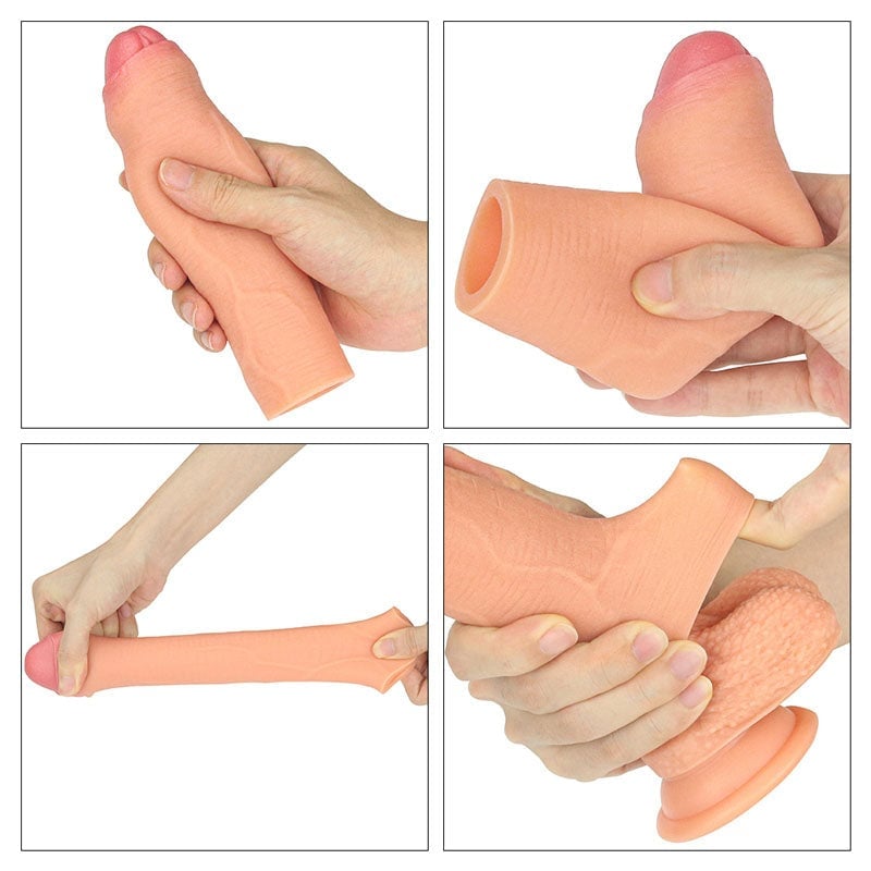 Nature Extender 1’’ Silicone Uncut Sleeve - Flesh 2.5 cm Penis Extender Sleeve