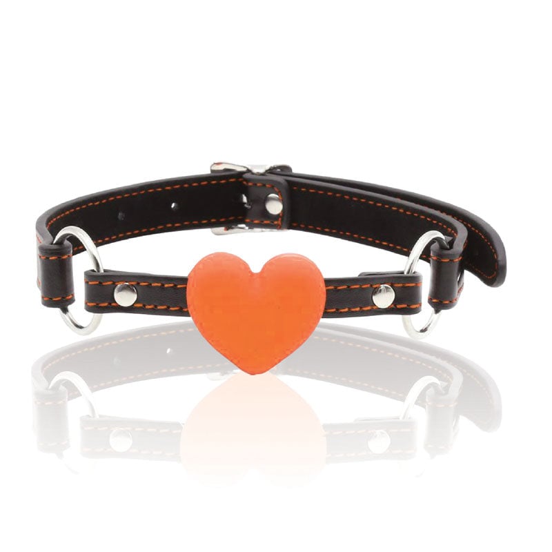 The 9’s Orange Is The New Black Heart Gag - Black/Orange Mouth Restraint A$23.48