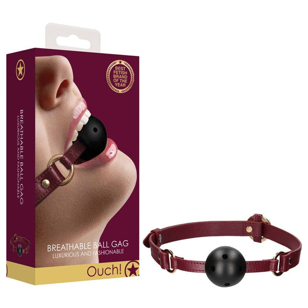 OUCH! Halo - Breathable Ball Gag - Burgundy Mouth Restraint A$38.44 Fast