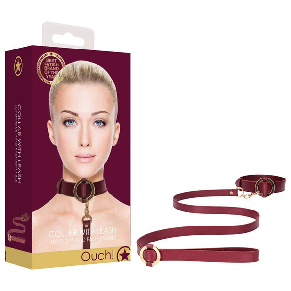 OUCH! Halo - Collar With Leash - Burgundy Restraint A$54.58 Fast shipping