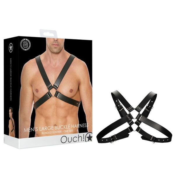 Ouch! Men’s Large Buckle Harness - Black - One Size A$62.79 Fast shipping