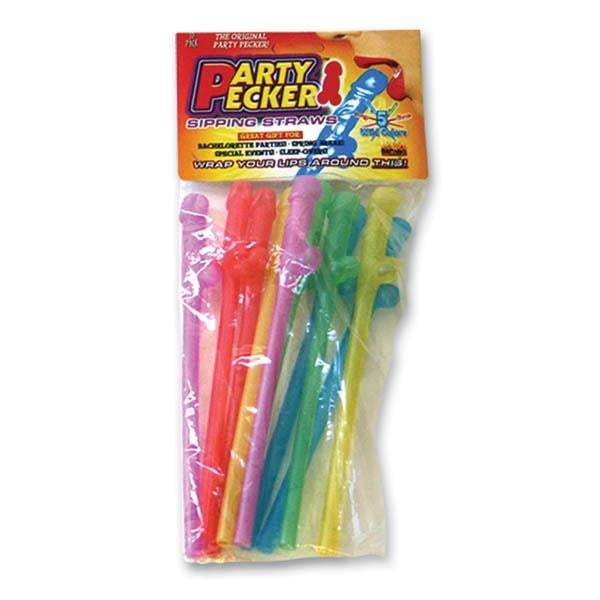 Party Pecker Sipping Straws - Coloured Dicky Straws - 10 Pack A$13.51 Fast