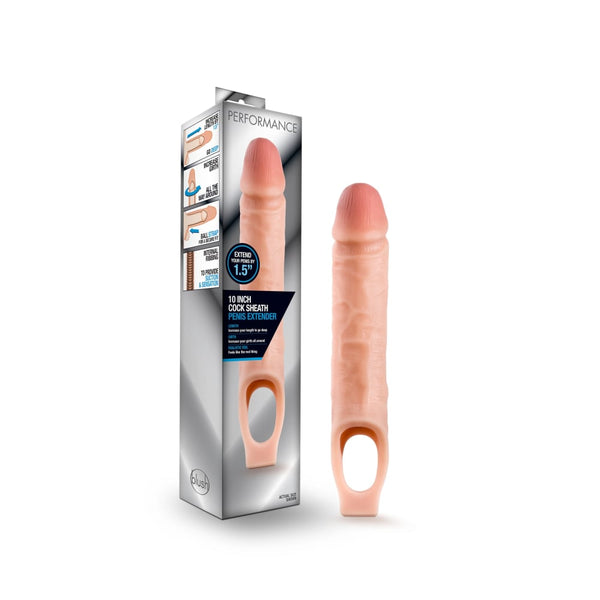 Performance 10in Cock Sheath Penis Extender Vanilla A$38.61 Fast shipping