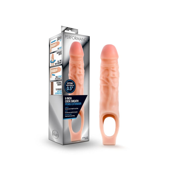 Performance 9in Cock Sheath Penis Extender Vanilla A$39.08 Fast shipping
