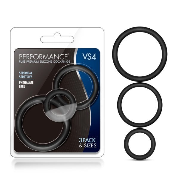 Performance Silicone Cock Ring 3 Pc Set Black A$14.83 Fast shipping
