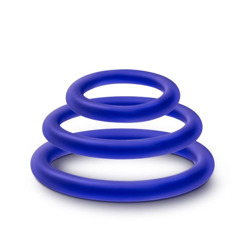 Performance Silicone Cock Ring 3 Pc Set Indigo A$14.83 Fast shipping