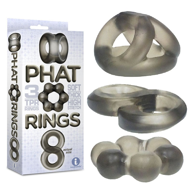 The 9’s Phat Rings - Smoke Cock Rings - Set of 3 A$23.48 Fast shipping