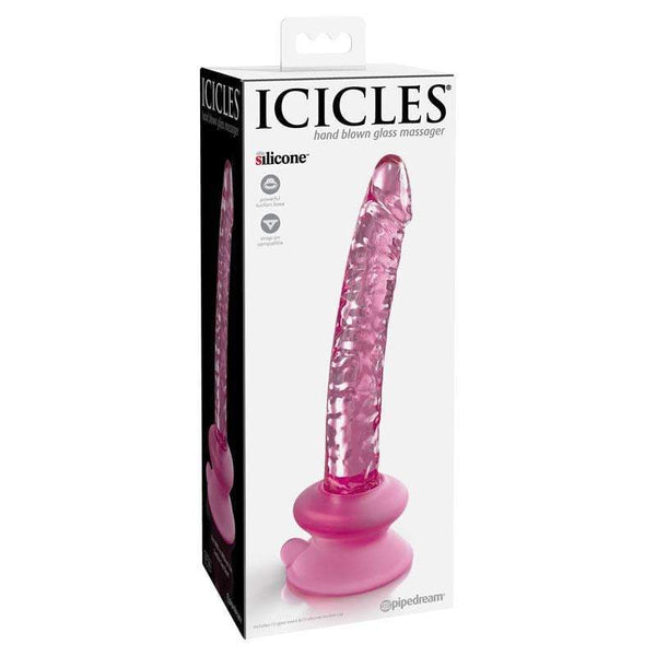 Pipedream Icicles #86 - Pink 17 cm Glass Dong with Suction Base A$77.68 Fast
