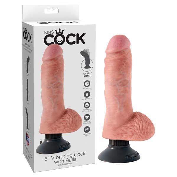 Pipedream King Cock 8’’ Vibrating Cock with Balls - Flesh 20.3 cm Vibrating Dong