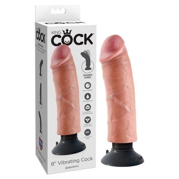 Pipedream King Cock 8’’ Vibrating Cock - Flesh 20.3 cm Vibrating Dong A$82.33
