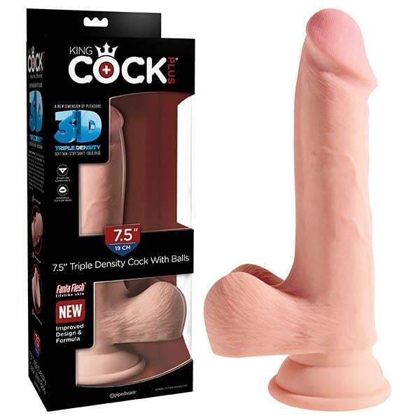 Pipedream King Cock Plus 7.5’’ Triple Density Cock with Balls - Flesh 19 cm Dong