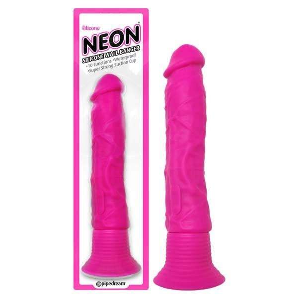 Pipedream Neon Silicone Wall Banger - Pink 15.2 cm (6’’) Vibrating Dong