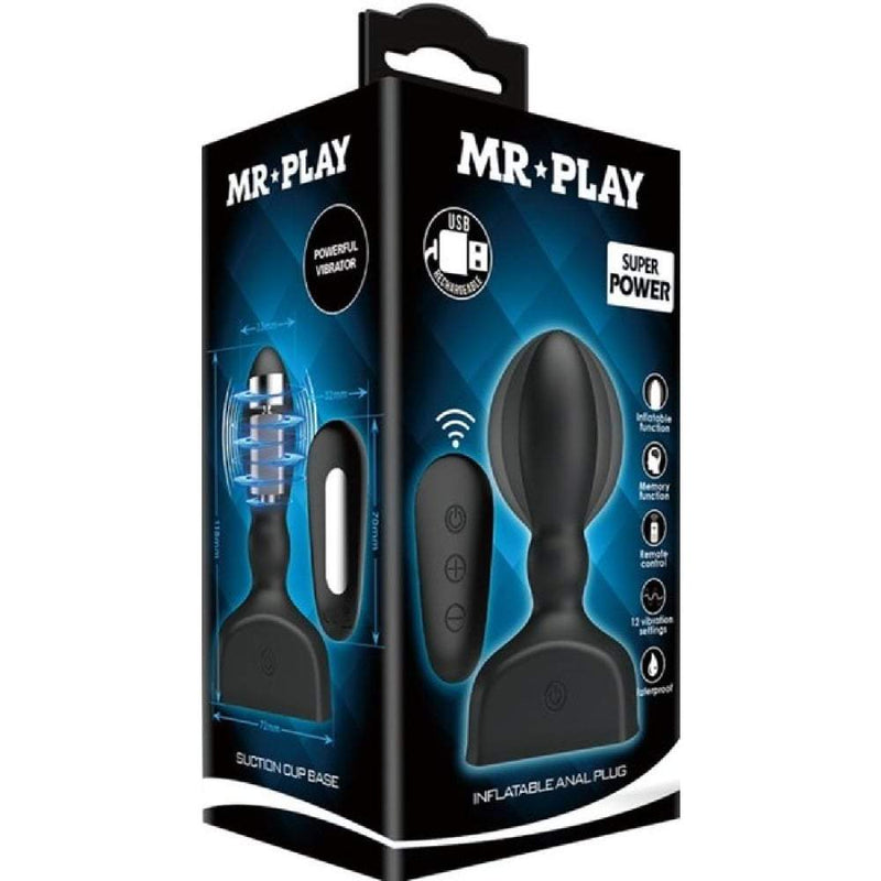 Mr Play Inflatable Anal butt plug Remote Control - Black A$93.95 Fast shipping