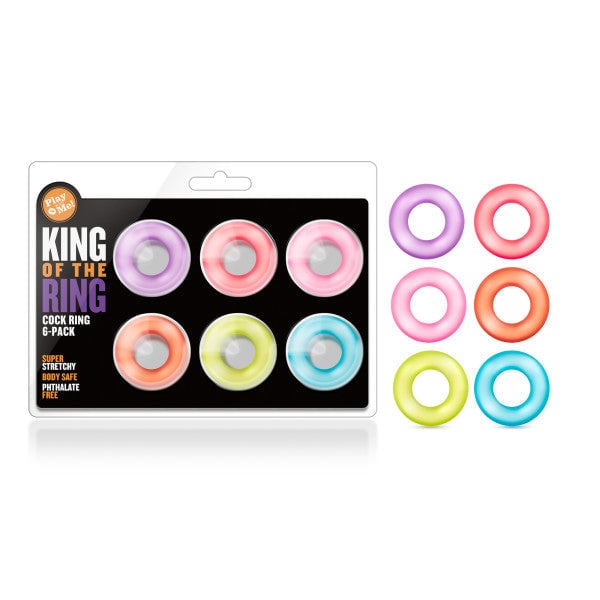 Play With Me - King of the Ring - Coloured Cock Rings - Set of 6 A$17.63 Fast