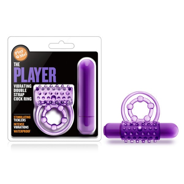 Play With Me - The Player - Purple Vibrating Cock & Ball Rings A$17.76 Fast