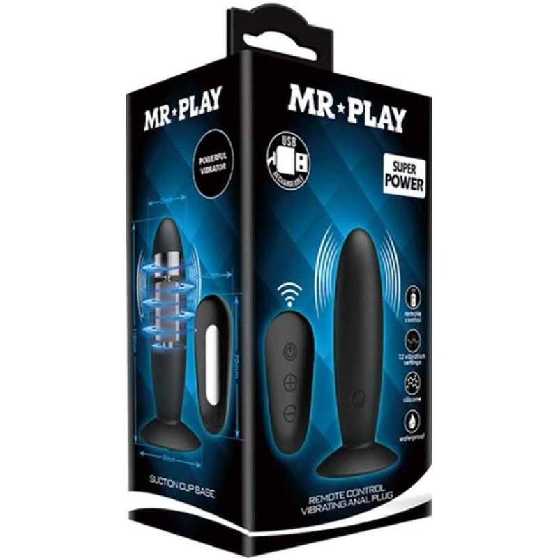 Mr Play Remote Control Vibrating Anal butt plug - Black A$57.95 Fast shipping