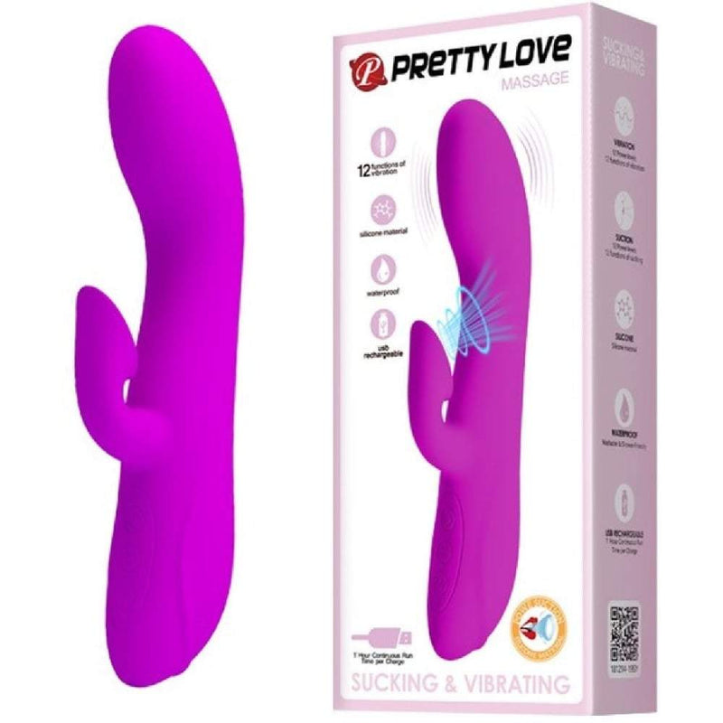 Pretty Love Rechargeable Sucking and Massaging Vibrator - Purple) A$88.95 Fast