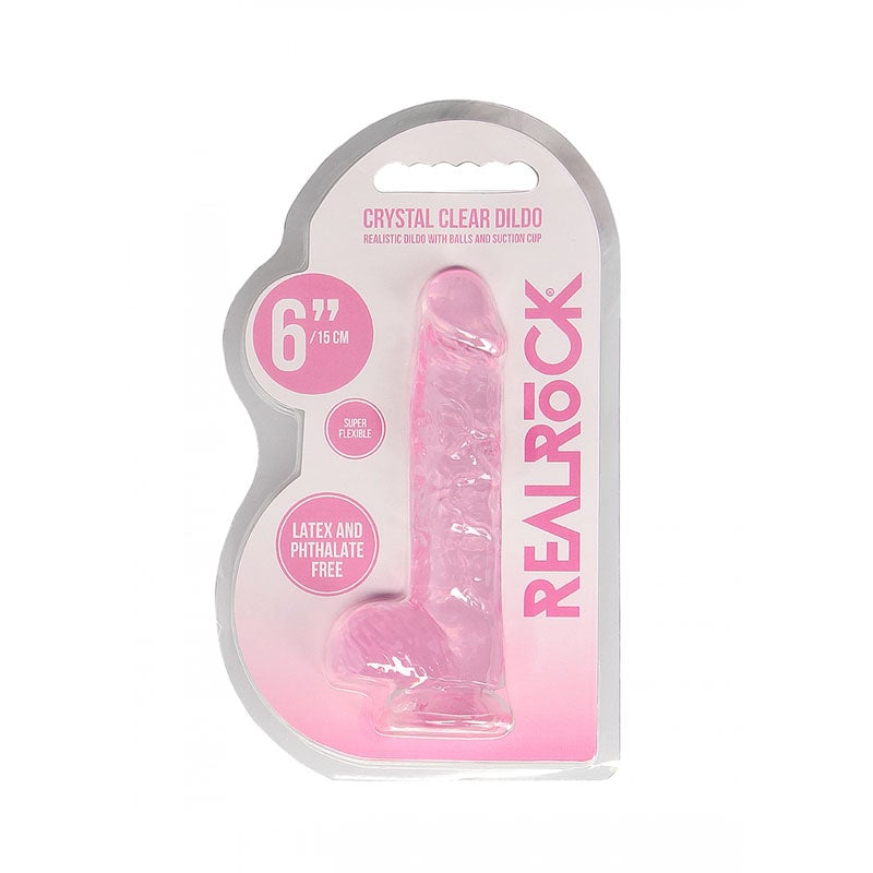 RealRock 6’’ Realistic Dildo With Balls - Pink 15.2 cm Dong A$26.63 Fast