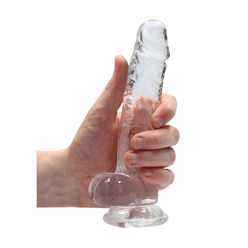 RealRock 7’’ Realistic Dildo With Balls - Clear 17.8 cm Dong A$35.36 Fast