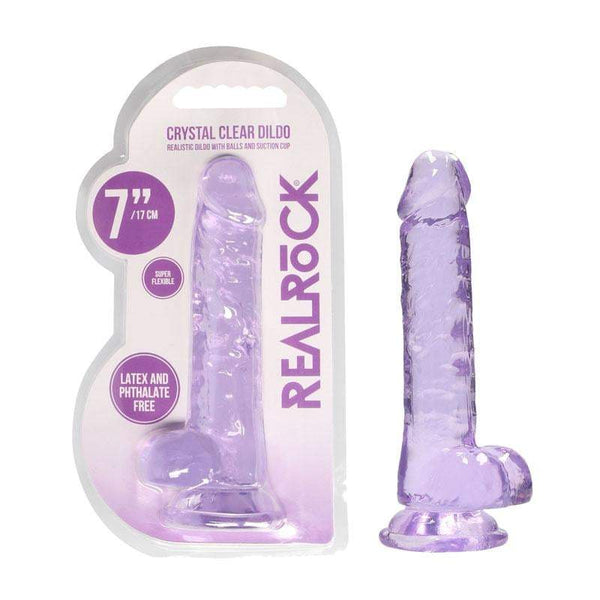 RealRock 7’’ Realistic Dildo With Balls - Purple 17.8 cm Dong A$35.36 Fast
