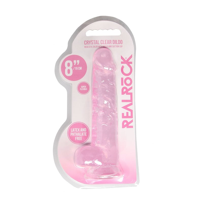 RealRock 8’’ Realistic Dildo With Balls - Pink 20.3 cm Dong A$39.78 Fast