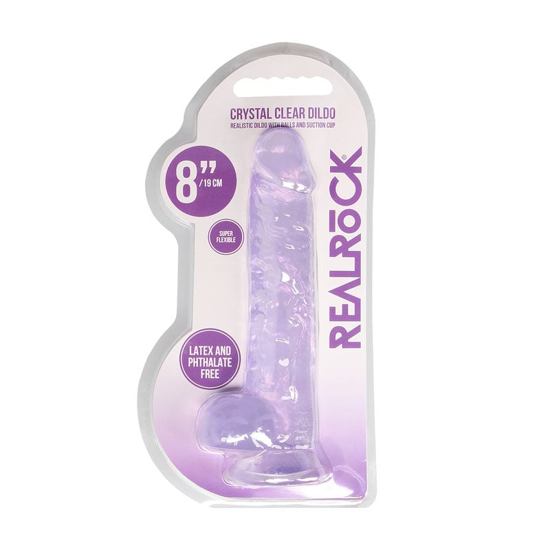 RealRock 8’’ Realistic Dildo With Balls - Purple 20.3 cm Dong A$39.78 Fast