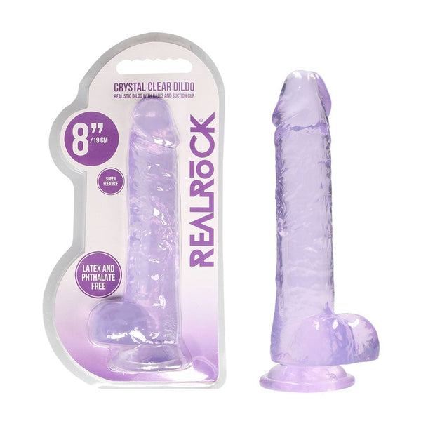RealRock 8’’ Realistic Dildo With Balls - Purple 20.3 cm Dong A$39.78 Fast