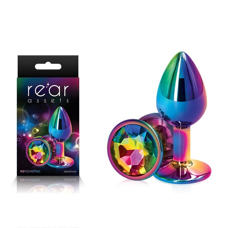 Rear Assets Multi Coloured Small - Multi Coloured Small Metal Butt Plug