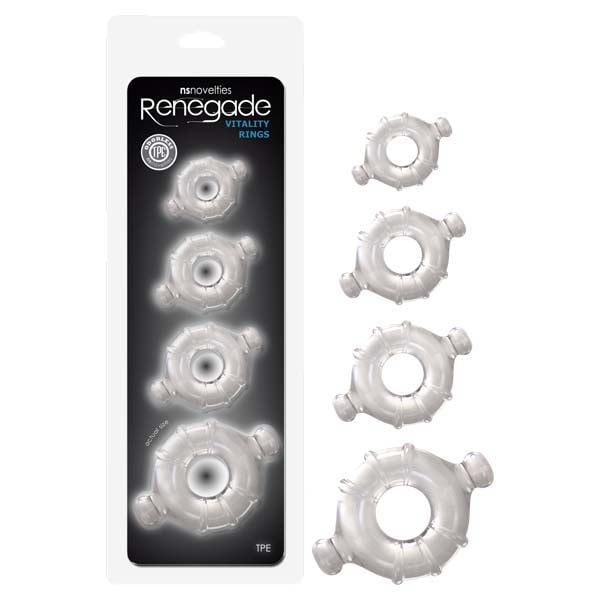 Renegade Vitality Rings - Clear Cock Rings - Set of 4 Sizes A$19.39 Fast