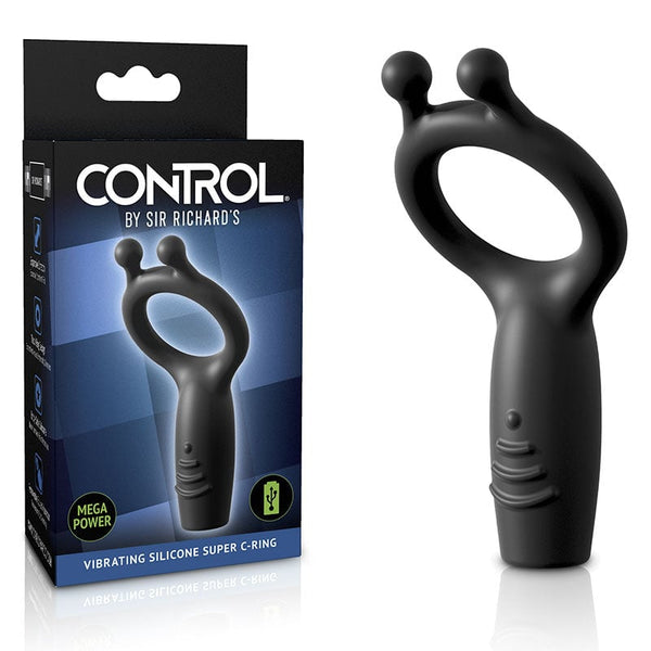 Sir Richards Vibrating Silicone Super C-Ring - Grey USB Rechargeable Vibrating